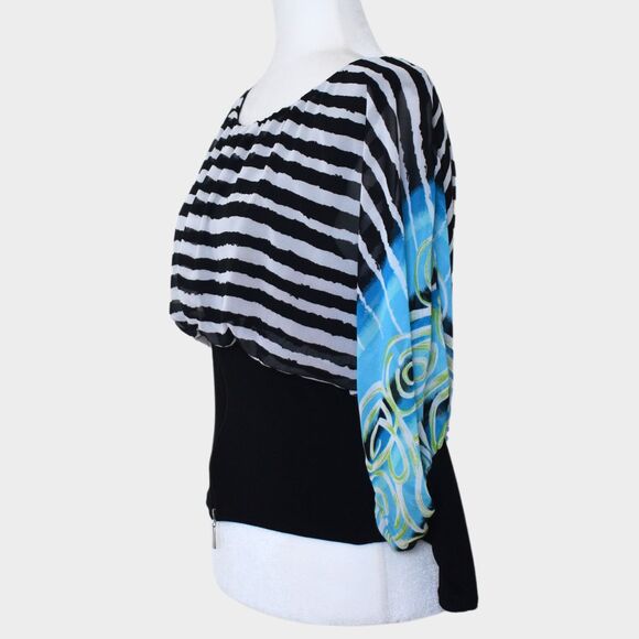 MIEKA Beautiful Coquette Blouse Multicolor Size 6 - Picture 2 of 6